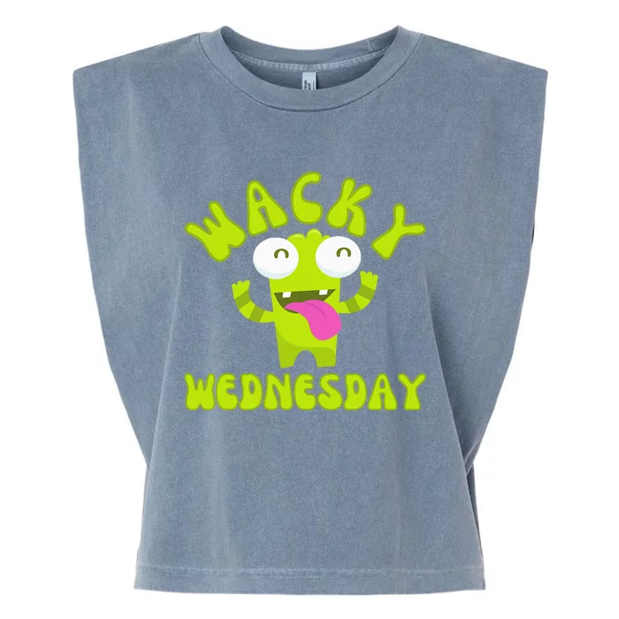 Wacky Wednesday Funny Green Ogre Mismatch Garment-Dyed Women's Muscle Tee