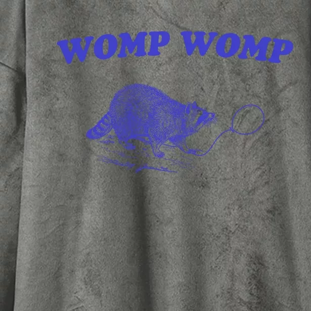 Womp Womp Funny Retro Raccoon Hooded Wearable Blanket