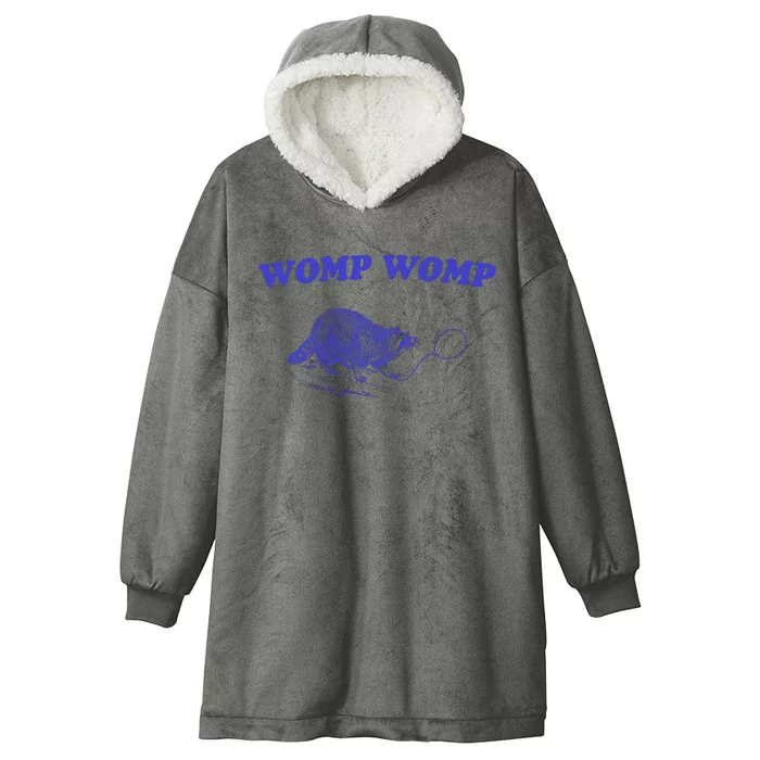 Womp Womp Funny Retro Raccoon Hooded Wearable Blanket