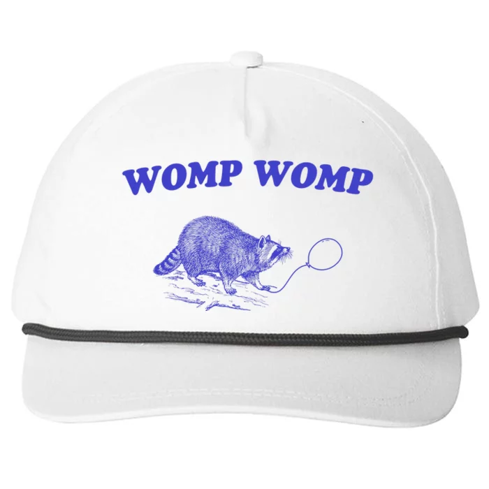 Womp Womp Funny Retro Raccoon Snapback Five-Panel Rope Hat