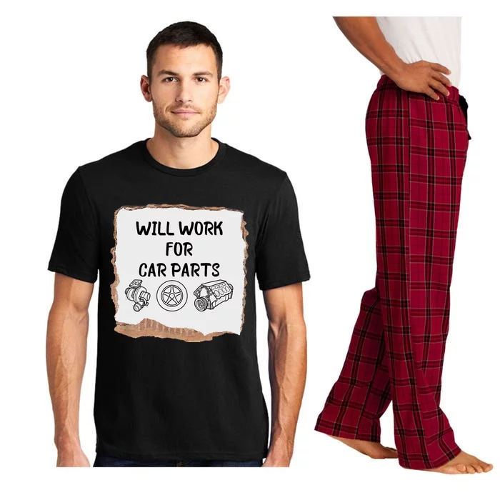 Will Work For Car Parts Car Enthusiast Muscle Car Pajama Set