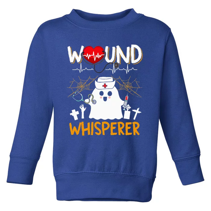 Wound Whisperer Funny Halloween Cute Ghost Nurse Toddler Sweatshirt