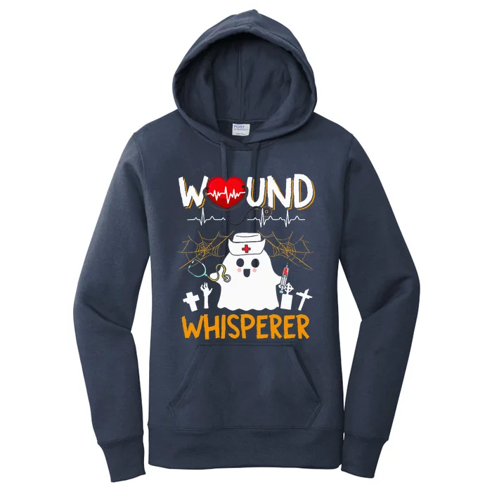 Wound Whisperer Funny Halloween Cute Ghost Nurse Women's Pullover Hoodie