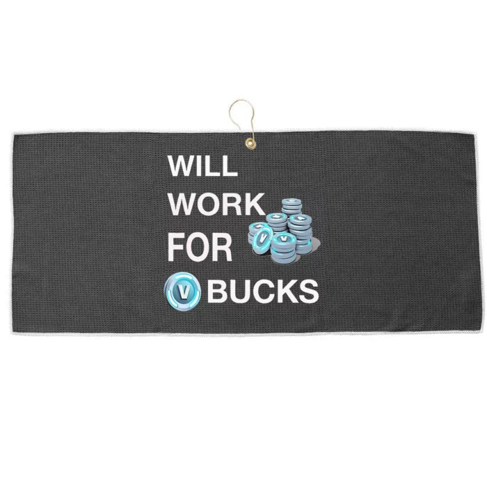 Will Work For V Bucks Gamer Funny Gamer Large Microfiber Waffle Golf Towel