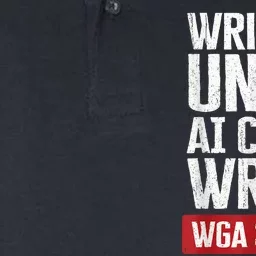 Writers Unite AI Can't Write Guild Of America WGA Strike Softstyle Adult Sport Polo