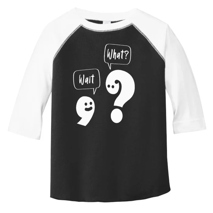 Wait. What Grammar Pun Punctuation Joke English Teacher Toddler Fine Jersey T-Shirt