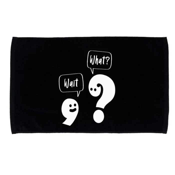 Wait. What Grammar Pun Punctuation Joke English Teacher Microfiber Hand Towel