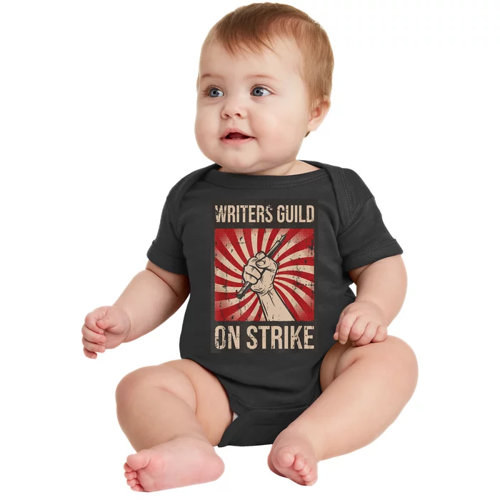 WGA Writers Guild Of America On Strike Anti Ai Chatbots Baby Bodysuit