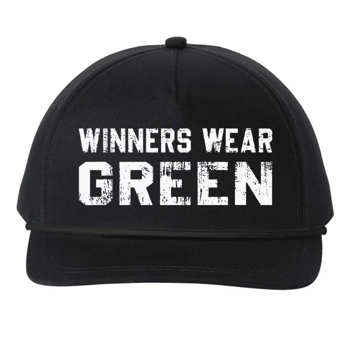 Winners Wear Green Team Spirit Game Competition Color War Snapback Five-Panel Rope Hat