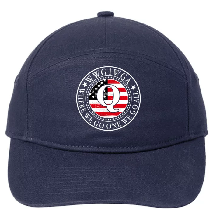 WWG1WGA Qanon Flag Emblem 7-Panel Snapback Hat