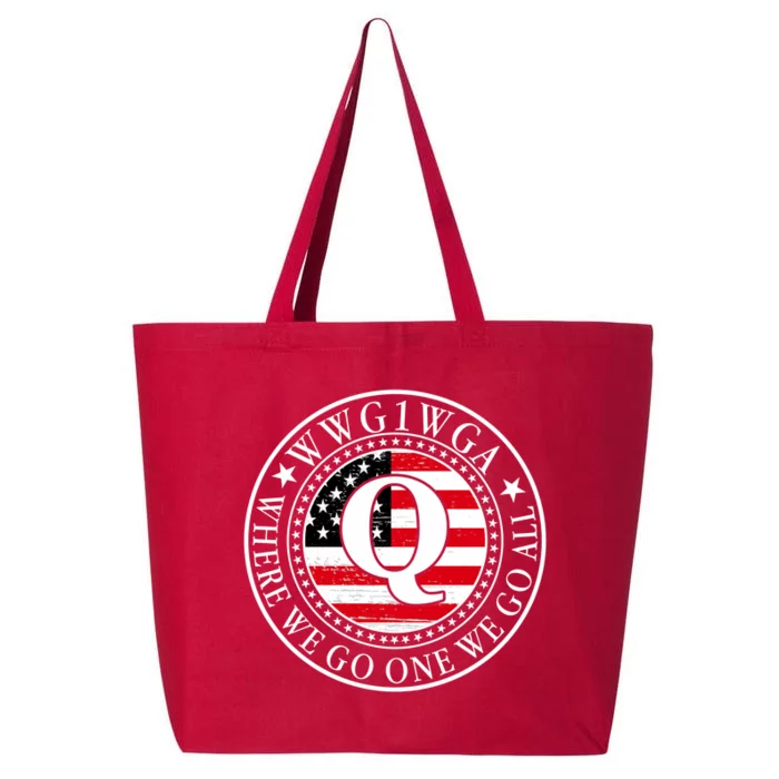 WWG1WGA Qanon Flag Emblem 25L Jumbo Tote