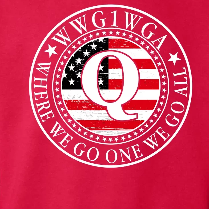 WWG1WGA Qanon Flag Emblem Toddler Hoodie