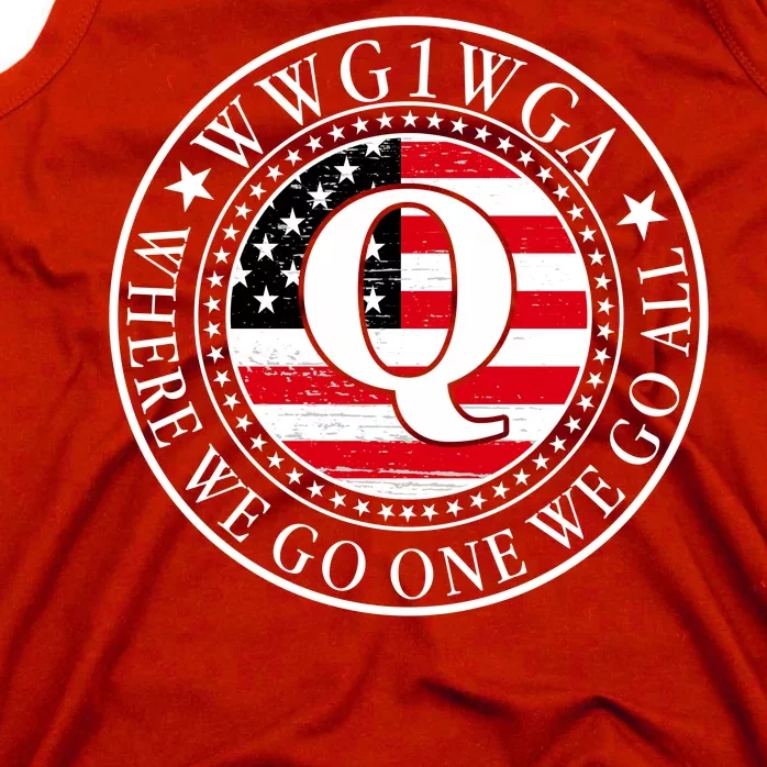 WWG1WGA Qanon Flag Emblem Tank Top