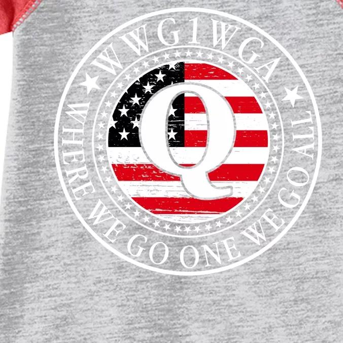 WWG1WGA Qanon Flag Emblem Infant Baby Jersey Bodysuit