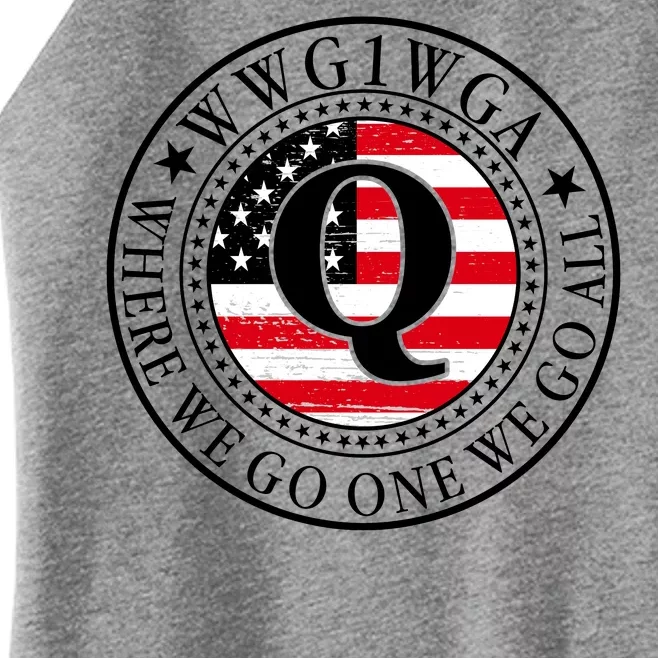 WWG1WGA Qanon Flag Emblem Women’s Perfect Tri Rocker Tank