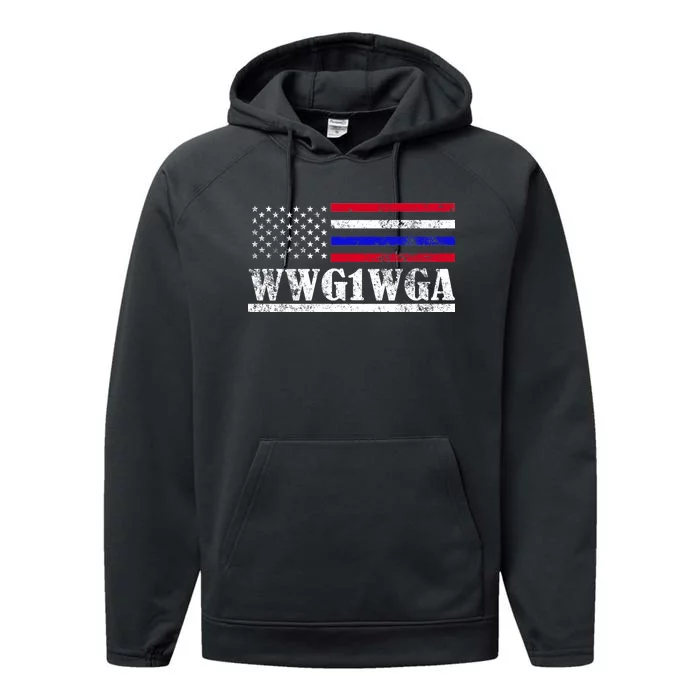 WWG1WGA Qanon Political Conspiracy Performance Fleece Hoodie