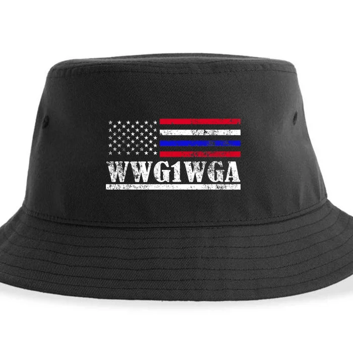 WWG1WGA Qanon Political Conspiracy Sustainable Bucket Hat