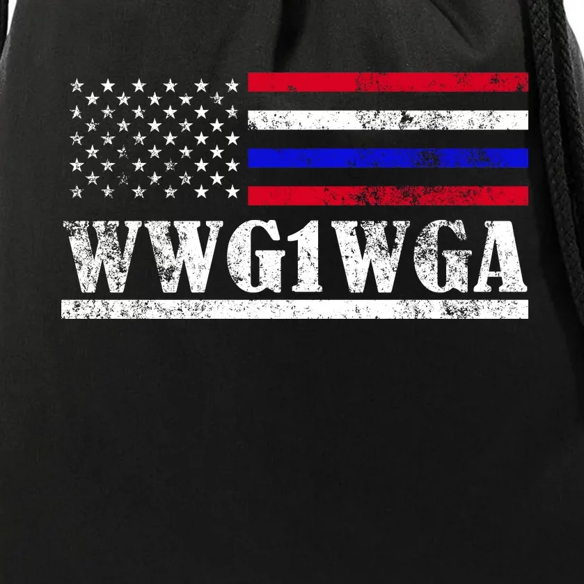 WWG1WGA Qanon Political Conspiracy Drawstring Bag