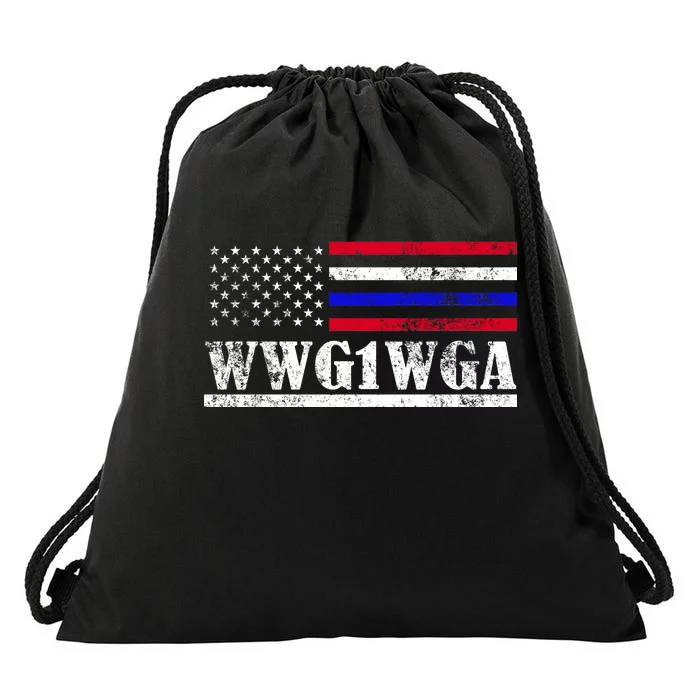 WWG1WGA Qanon Political Conspiracy Drawstring Bag