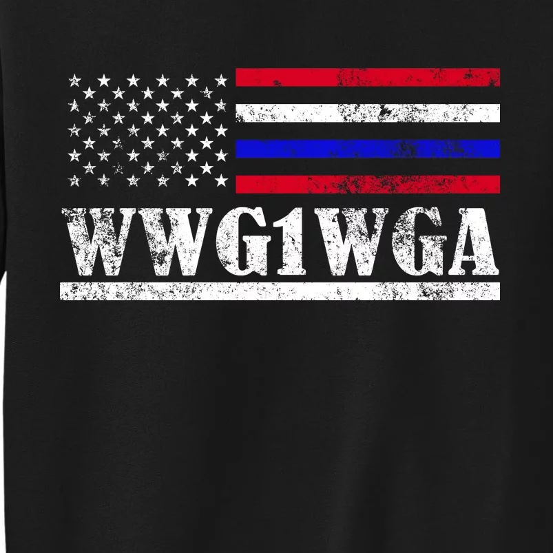 WWG1WGA Qanon Political Conspiracy Tall Sweatshirt