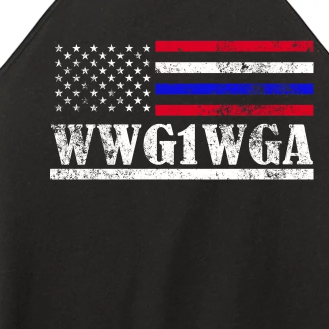 WWG1WGA Qanon Political Conspiracy Women’s Perfect Tri Rocker Tank