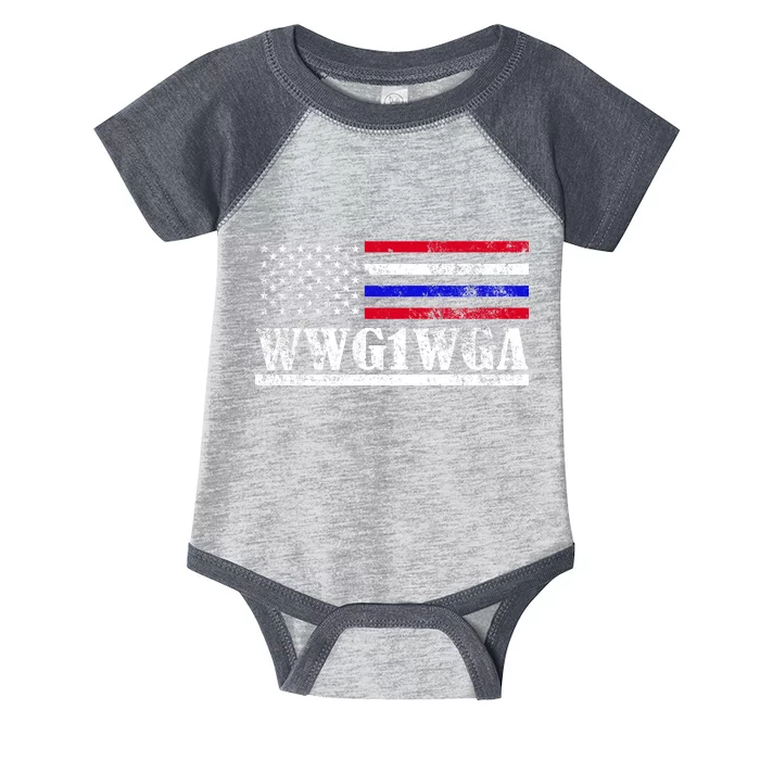 WWG1WGA Qanon Political Conspiracy Infant Baby Jersey Bodysuit