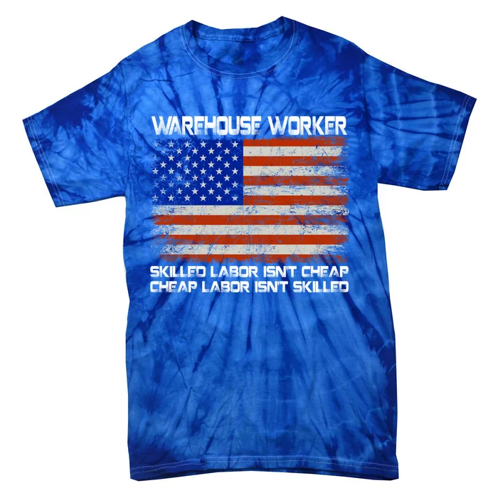 Warehouse Worker Gift Union Labor Day Gift American Flag Cute Gift Tie-Dye T-Shirt