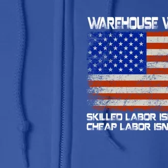 Warehouse Worker Gift Union Labor Day Gift American Flag Cute Gift Full Zip Hoodie