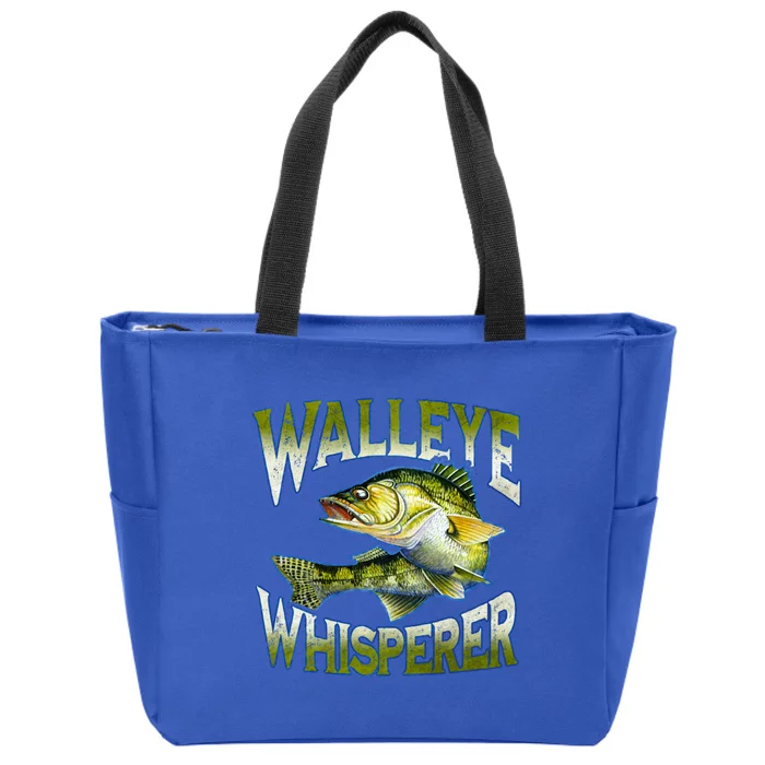 Walleye Whisperer Graphic Fishing Gift Fisher Gift Zip Tote Bag