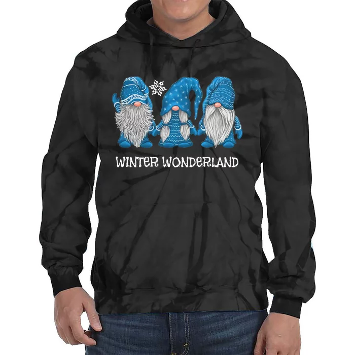 Winter Wonderland Gnomes Winter Snowy Gnomes Snow Gnome Tie Dye Hoodie