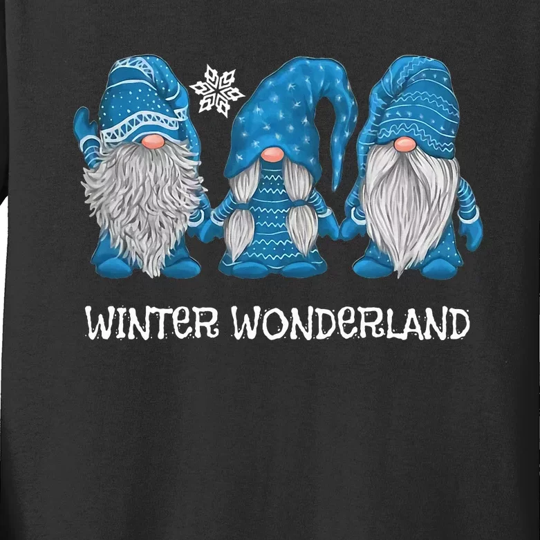 Winter Wonderland Gnomes Winter Snowy Gnomes Snow Gnome Kids Long Sleeve Shirt