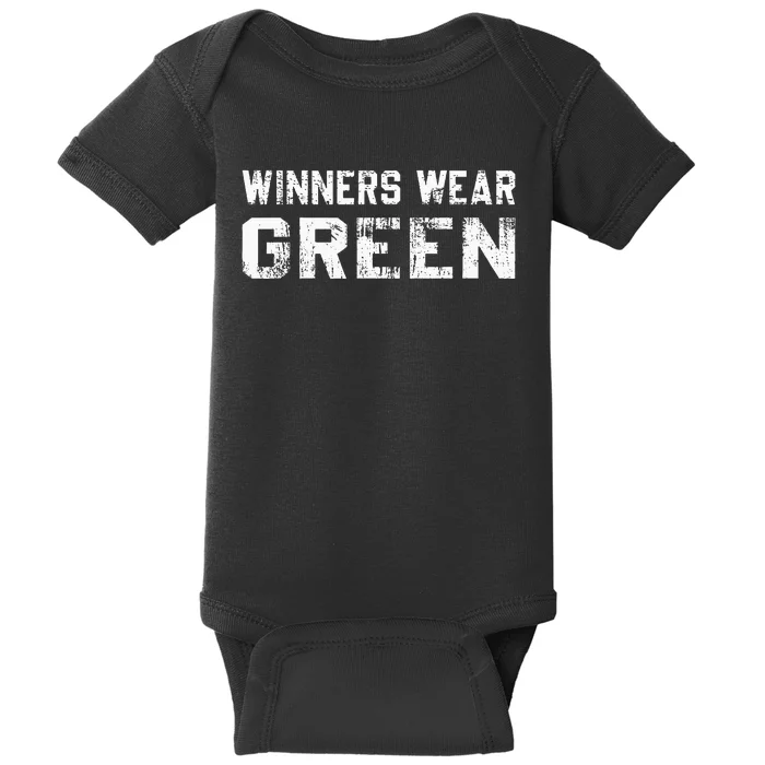 Winners Wear Green Team Spirit Game Competition Color War Baby Bodysuit