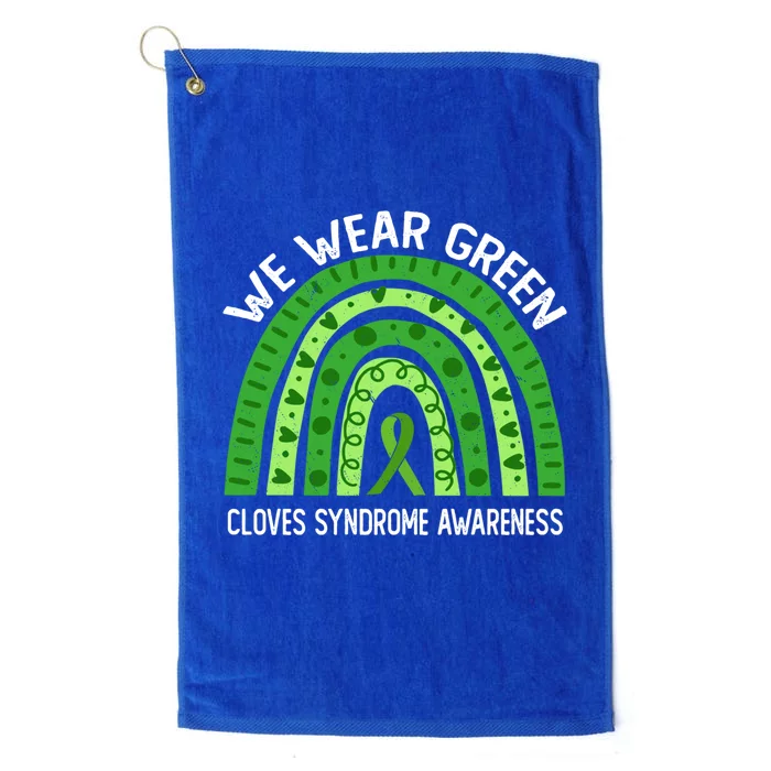 We Wear Green For Cloves Syndrome Awareness Cute Gift Platinum Collection Golf Towel