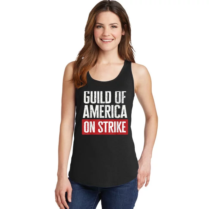 WGA Writers Guild Of America On Strike Ladies Essential Tank