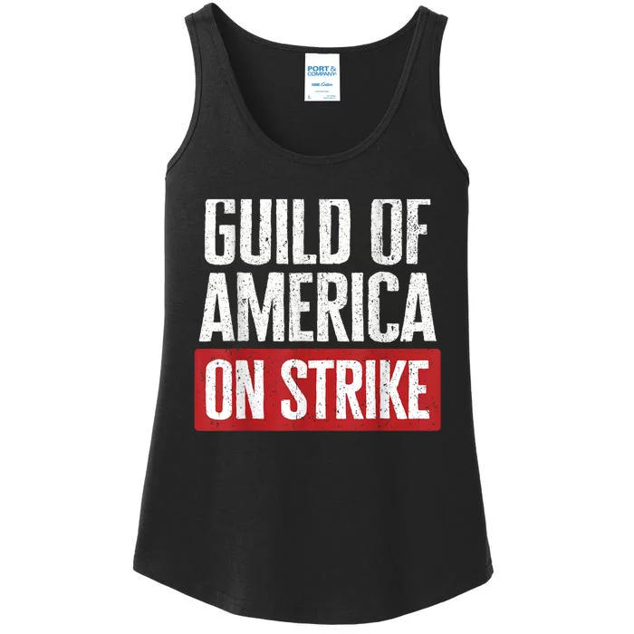 WGA Writers Guild Of America On Strike Ladies Essential Tank