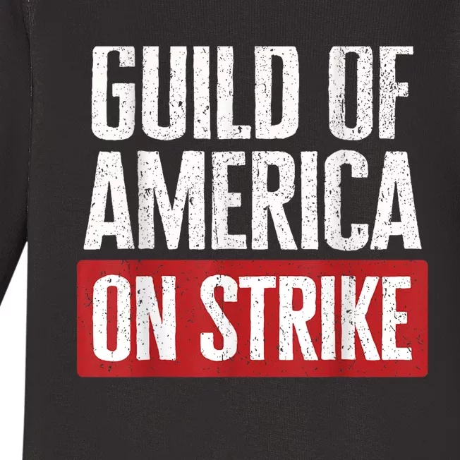 WGA Writers Guild Of America On Strike Baby Long Sleeve Bodysuit