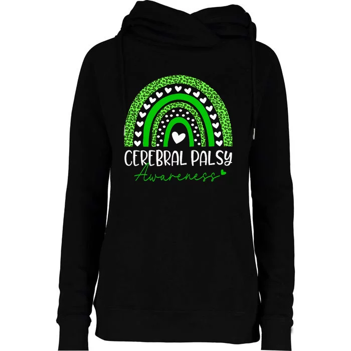 We Wear Green Cerebral Palsy Cp Awareness Womens Funnel Neck Pullover Hood