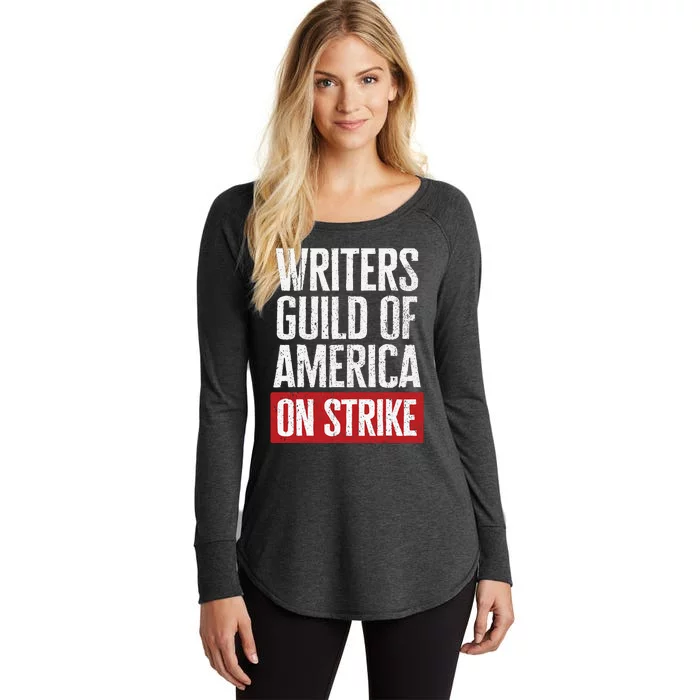 WGA Writers Guild Of America On Strike Anti AI Chatbots Women's Perfect Tri Tunic Long Sleeve Shirt