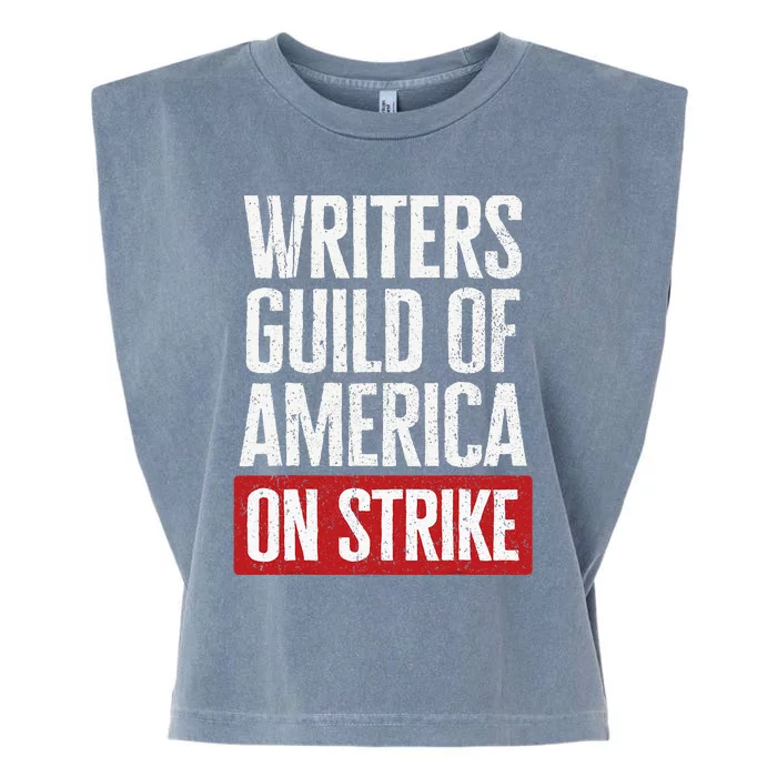 WGA Writers Guild Of America On Strike Anti AI Chatbots Garment-Dyed Women's Muscle Tee