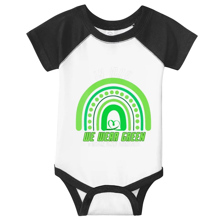 We Wear Green Mental Health Awareness Infant Baby Jersey Bodysuit