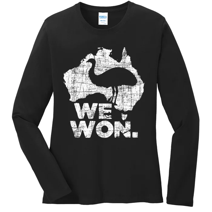 We Won Great Emu War Australian History Emu Lover Ladies Long Sleeve Shirt