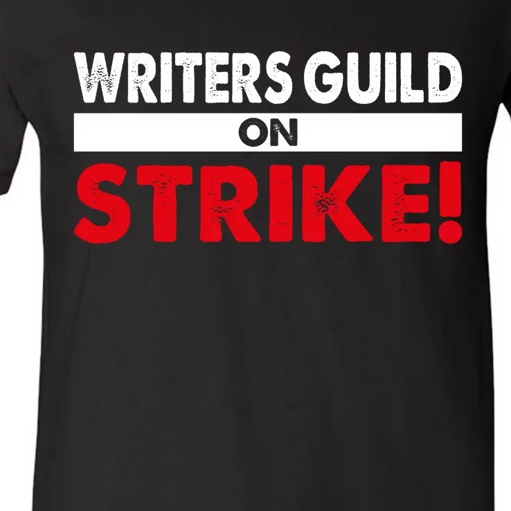 WGA Writers Guild Of America On Strike Anti AI Chatbots V-Neck T-Shirt