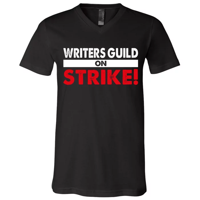 WGA Writers Guild Of America On Strike Anti AI Chatbots V-Neck T-Shirt