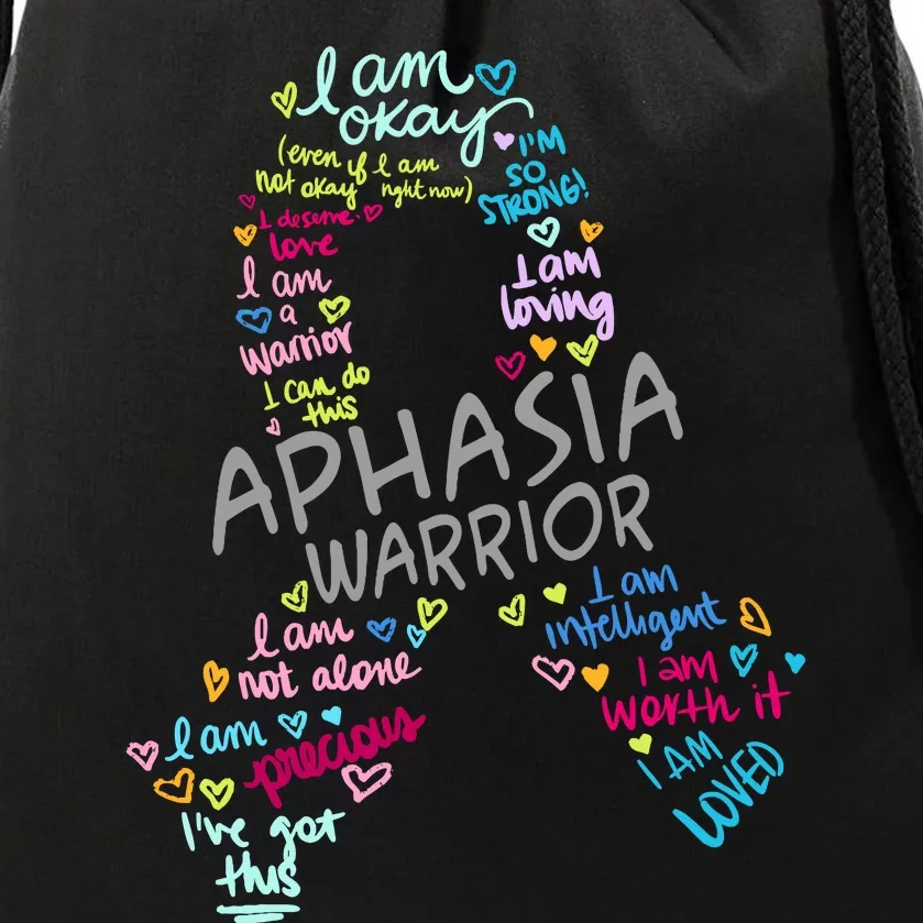 We Wear Gray Ribbon Aphasia Warrior Awareness In June Drawstring Bag