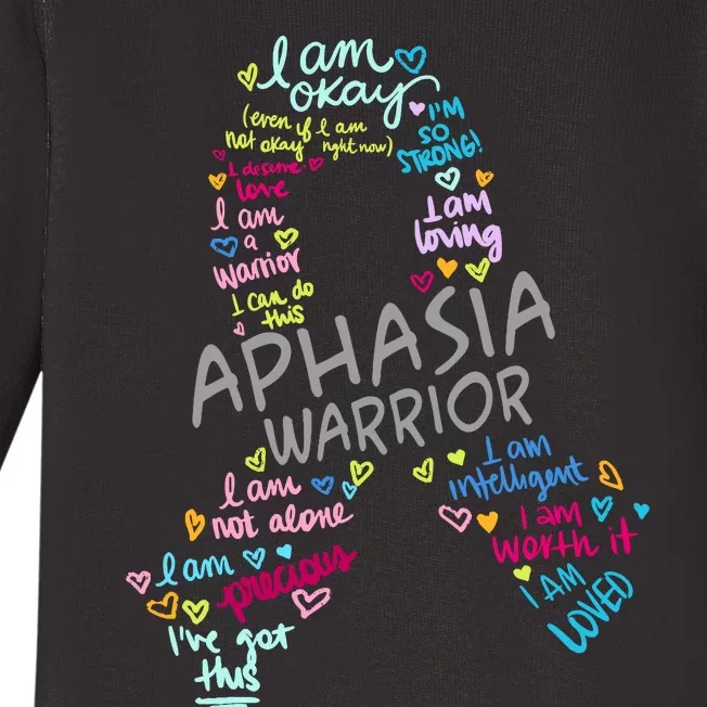 We Wear Gray Ribbon Aphasia Warrior Awareness In June Baby Long Sleeve Bodysuit