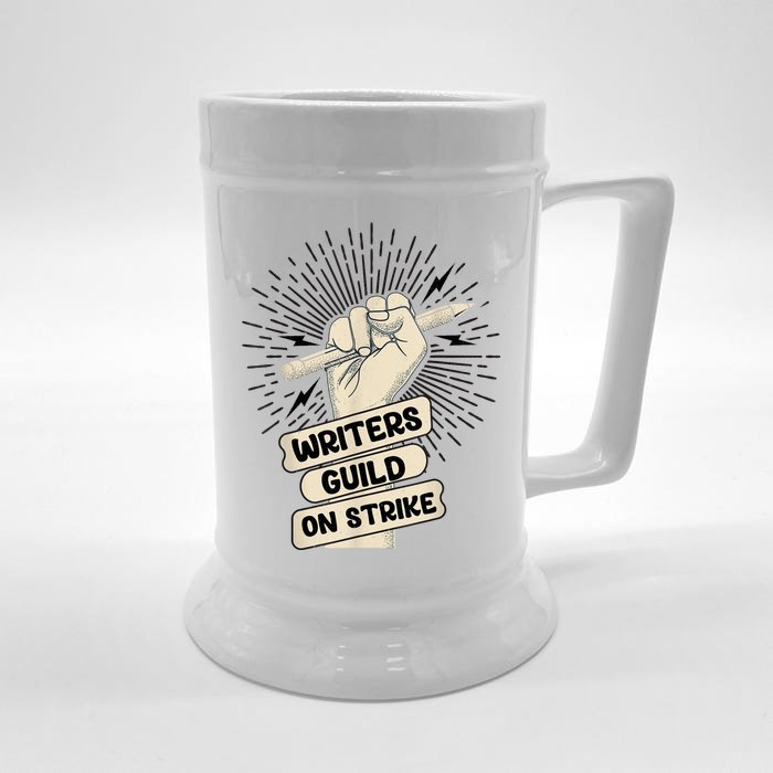 WGA Writers Guild Of America On Strike Front & Back Beer Stein