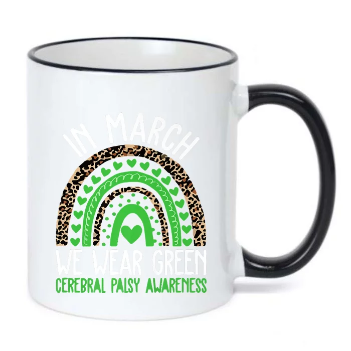 We Wear Green Cerebral Palsy Awareness CP Month Rainbow Black Color Changing Mug