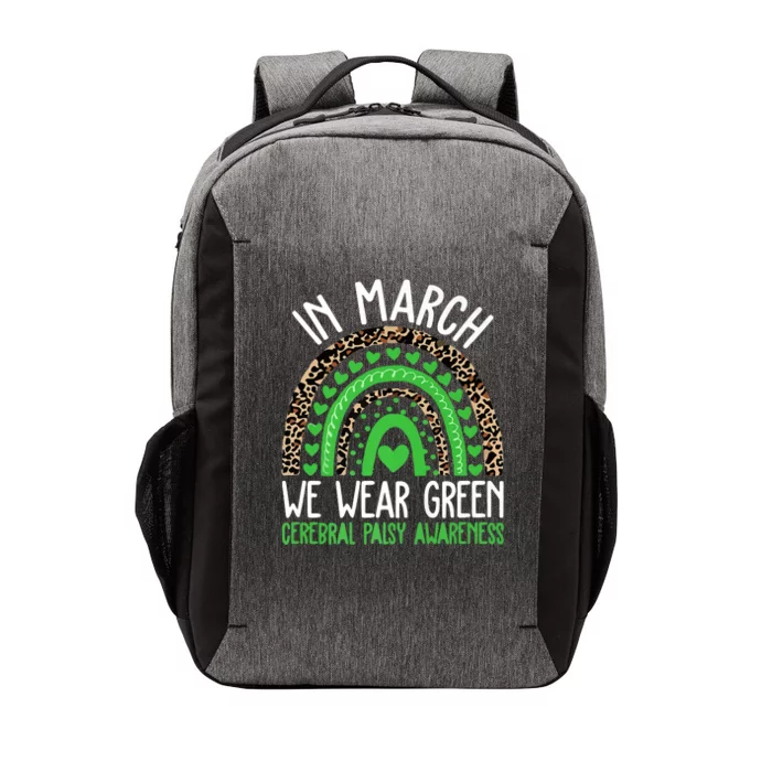 We Wear Green Cerebral Palsy Awareness CP Month Rainbow Vector Backpack