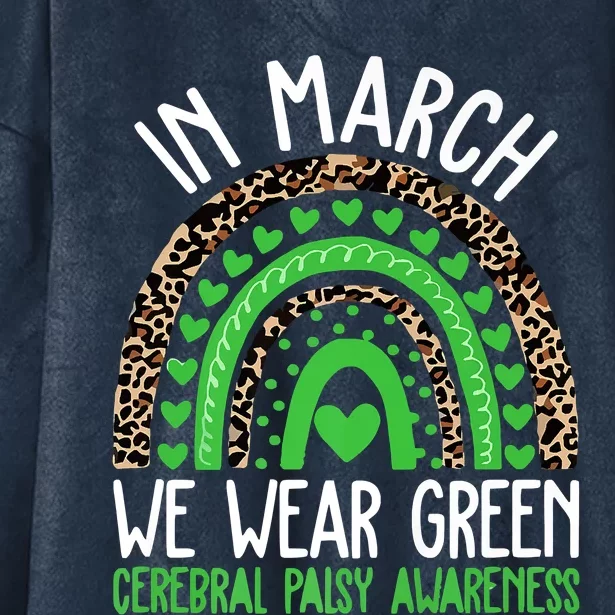 We Wear Green Cerebral Palsy Awareness CP Month Rainbow Hooded Wearable Blanket