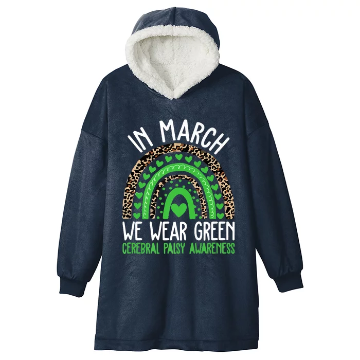 We Wear Green Cerebral Palsy Awareness CP Month Rainbow Hooded Wearable Blanket